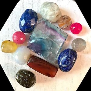 Loose Gemstone Bead Jewelry Lot 60 Grams Multi Color